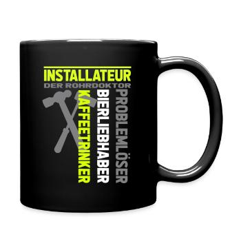 Plumber Problem Solver Funny Pipe Doctor - Full Colour Mug - black - Right