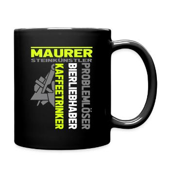 Mason, stone artist, problem solver - Full Colour Mug - black - Right