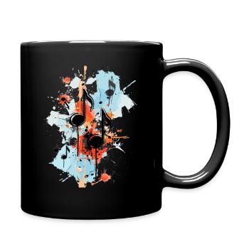 Noten Musik Pastellfarben - Tasse einfarbig - Schwarz - Rechts