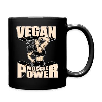 Vegan Muscle Power Stark und Energie - Tasse einfarbig - Schwarz - Rechts