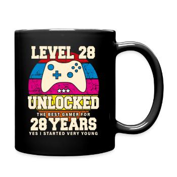 Original 1996 28 Jahre Level 28 Freischalten - Tasse einfarbig - Schwarz - Rechts