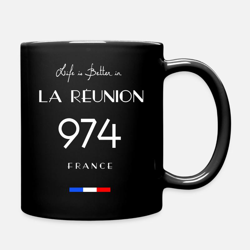 Life is better in LA RÉUNION Number 974 Outre-mer - Mug uni - noir