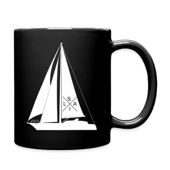 Segelboot Sail auf Segel - Kapitän Segler Skipper - Tasse einfarbig - Schwarz - Rechts