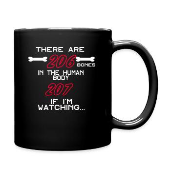 Il y a 206 os dans le corps humain - Mug uni - noir - Droite