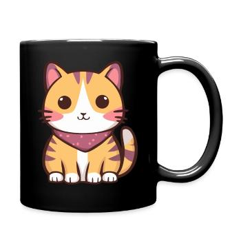 Chats Kawaii - chat mignon avec bandana - Mug uni - noir - Droite