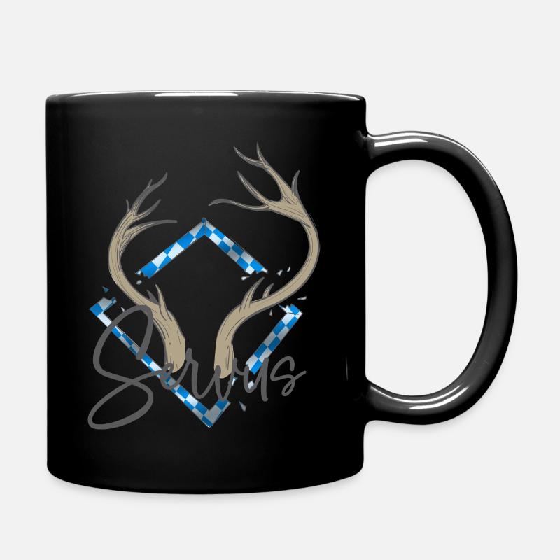 hirsch servus - Tasse einfarbig - Schwarz