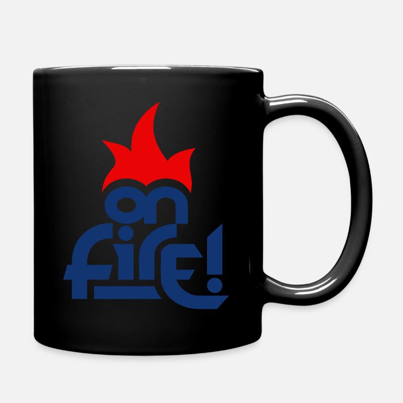 on fire (bleu et rouge) - Mug uni - noir