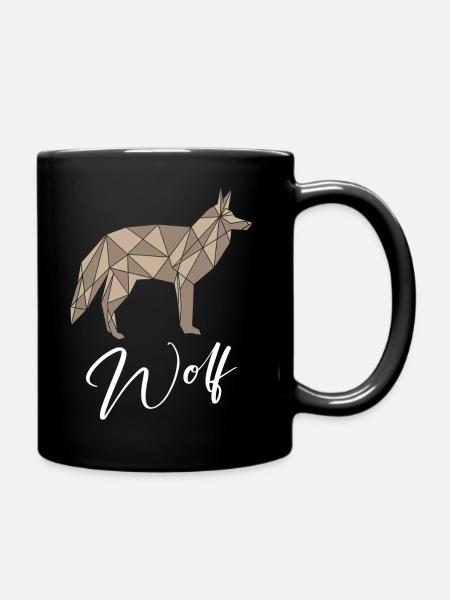Wolf Geometric - Tasse einfarbig - Schwarz