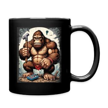 Retro Gamer Gorilla mit Controller Konsolenspiele - Tasse einfarbig - Schwarz - Rechts