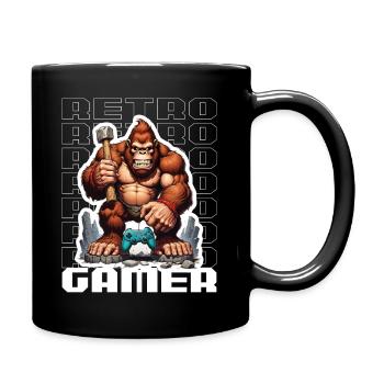 Retro Gamer Gorilla mit Controller Konsolenspiele - Tasse einfarbig - Schwarz - Rechts
