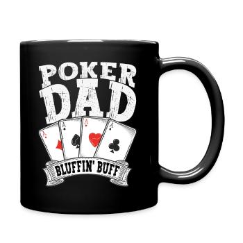 Poker Dad Bluffer Fan Funny Retro Dad - Full Colour Mug - black - Right