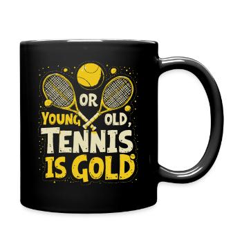 T-shirt de tennis jeune ou vieux Le tennis est d’or - Mug uni - noir - Droite