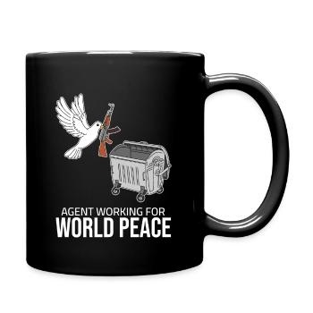 Weltfrieden - Agent working for World Peace - Tasse einfarbig - Schwarz - Rechts