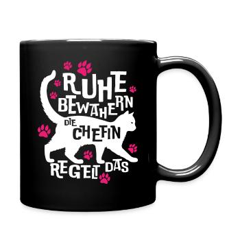 Cat Motive Keep Calm - Full Colour Mug - black - Right
