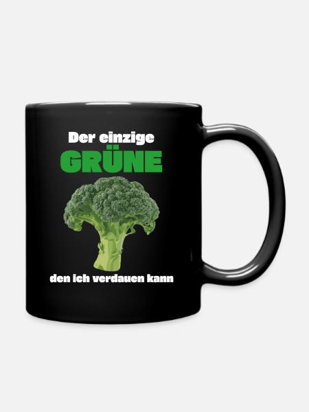 Grüne Nein Danke - Anti Grün Brokkoli T-Shirt - Tasse einfarbig - Schwarz