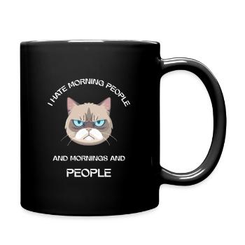 Morning People - Tasse einfarbig - Schwarz - Rechts