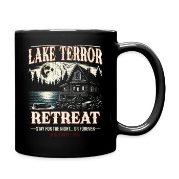 Lake Terror Retreat 1979 Retro Halloween Escape - Full Colour Mug - black - Right
