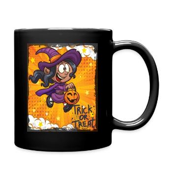 Cute Witch Halloween Trick Or Treat Fun - Full Colour Mug - black - Right