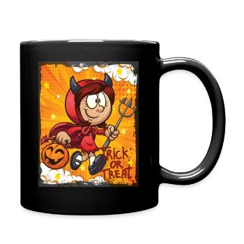 Cute Witch Halloween Trick Or Treat Fun - Full Colour Mug - black - Right