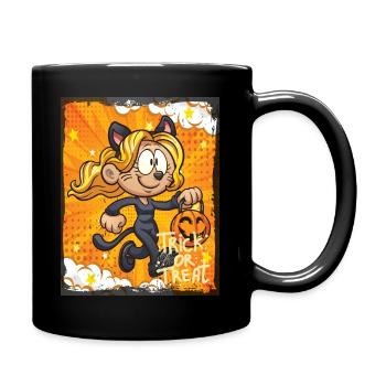 Cute Witch Halloween Trick Or Treat Fun - Full Colour Mug - black - Right