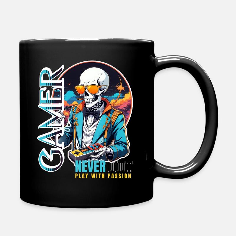 Gamer Saying Play With Passion - Full Colour Mug - black