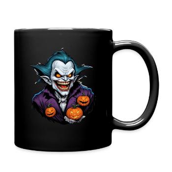 Halloween Vampir Mit Kürbissen - Tasse einfarbig - Schwarz - Rechts
