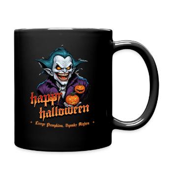 Halloween Vampir Mit Kürbissen - Tasse einfarbig - Schwarz - Rechts