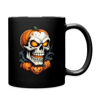 Halloween Crâne Citrouille Crâne Crâne Effrayant - Mug uni - noir - Droite