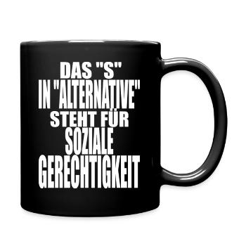 AfD stoppen gegen rechts Demokratie Vielfalt links - Tasse einfarbig - Schwarz - Rechts