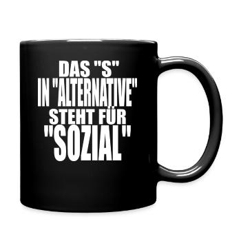 AfD stoppen gegen rechts Demokratie Vielfalt links - Tasse einfarbig - Schwarz - Rechts