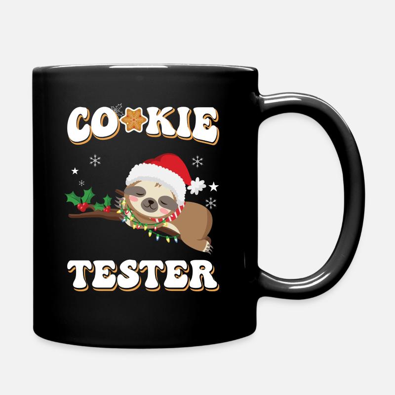 Lustiger Weihnachtlicher Faultier Cookie Tester - Tasse einfarbig - Schwarz