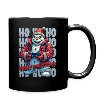 Evil Snowman Playing Christmas - Full Colour Mug - black - Right