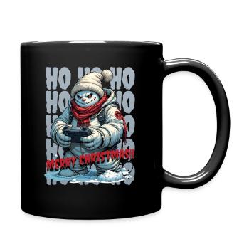 Evil Snowman Playing Christmas - Full Colour Mug - black - Right