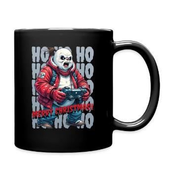 Evil Snowman Playing Christmas - Full Colour Mug - black - Right