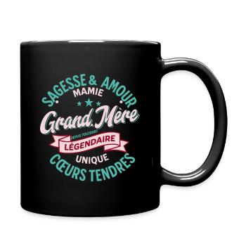 "Legendary Grandmother: Love and Wisdom" M2 - Full Colour Mug - black - Right