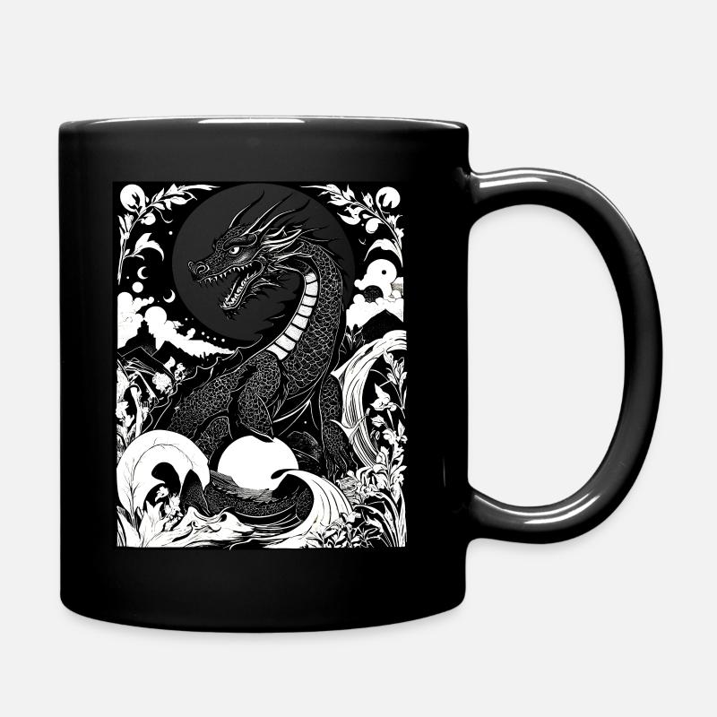 Schwarzer Drache - Tasse einfarbig - Schwarz