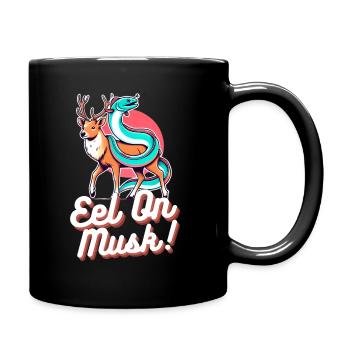 Lustiges Wortspiel-Design - Eal On Musk - Tasse einfarbig - Schwarz - Rechts