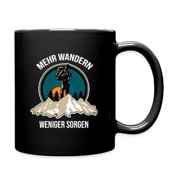 More Hiking Less Worries - Outdoor Enthusiast - Full Colour Mug - black - Right