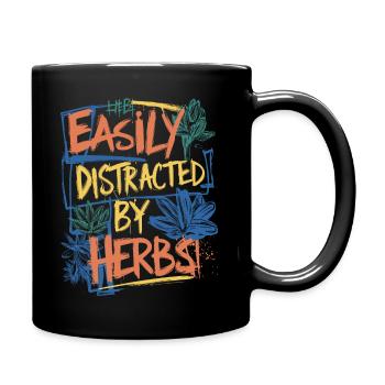 Fasziniert von Kräutern - Tasse einfarbig - Schwarz - Rechts