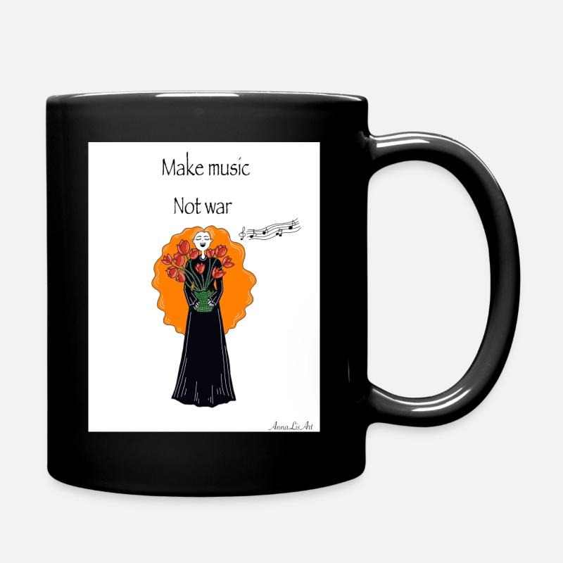 Make music not war - Full Colour Mug - black