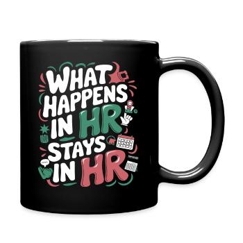 HR-Geheimnisse bleiben unter uns - Tasse einfarbig - Schwarz - Rechts