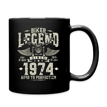 Légende des motards depuis 1974 - Mug uni - noir - Droite