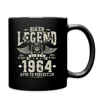 Légende du motard depuis 1964 - Mug uni - noir - Droite