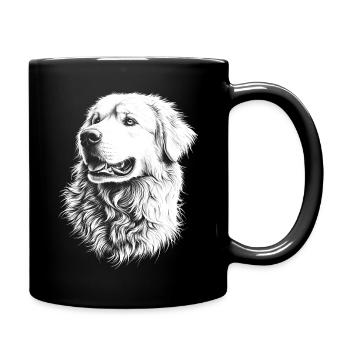 Great Pyrenees Portrait Pyrenean Mountain Dog Dogs - Full Colour Mug - black - Right