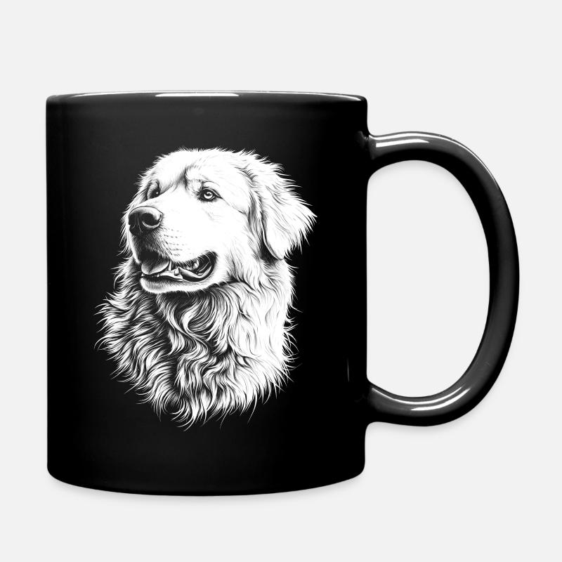 Great Pyrenees Portrait Pyrenäenberghund Hunde - Tasse einfarbig - Schwarz