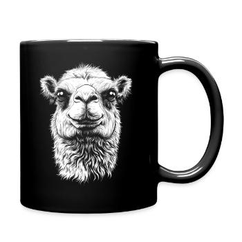 Kamel Portrait Dromedar Trampeltier Tiere Tier - Tasse einfarbig - Schwarz - Rechts