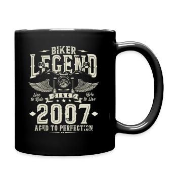 Légende du motard depuis 2007 - Mug uni - noir - Droite