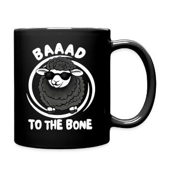 Baaad To The Bone Funny Black Sheep - Full Colour Mug - black - Right