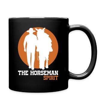 Silhouette CowBoy Cheval | Horseman Spirit (Blanc) - Mug uni - noir - Droite