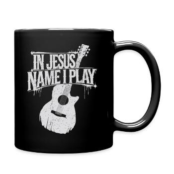Divine service with guitar - Full Colour Mug - black - Right